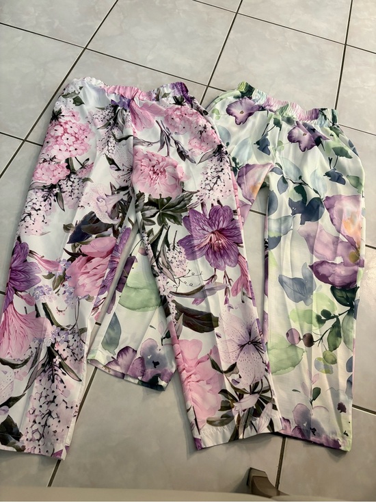 Pants - Floral Lounge Pants - Pink & Purple